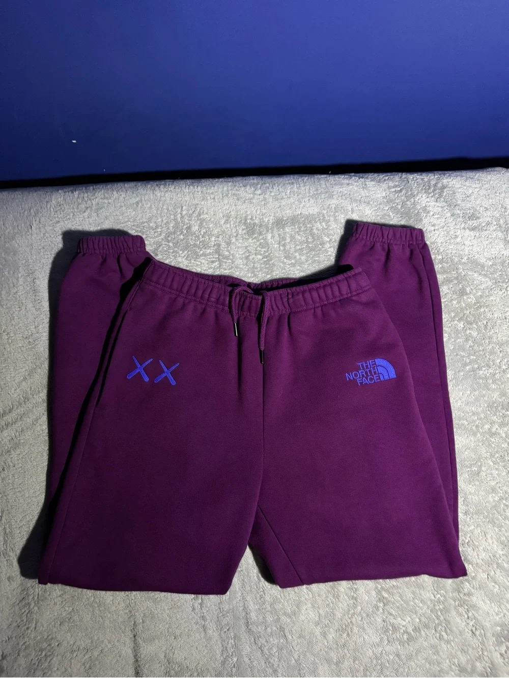 Mens The North Face x KAWS Purple Fleece Jogger Sweatpants